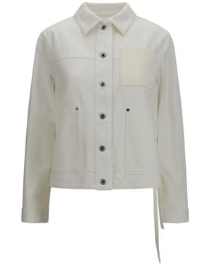 Loewe Anagram-Debossed Denim Jacket - White