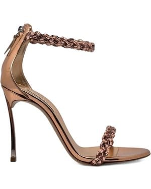 Casadei Beaded Heeled Sandals - Natural