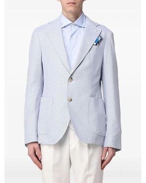 Manuel Ritz Single-Breasted Blazer - Blue