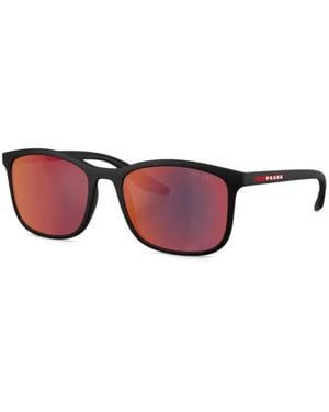 Prada Linea Rossa Square-Frame Sunglasses - Black