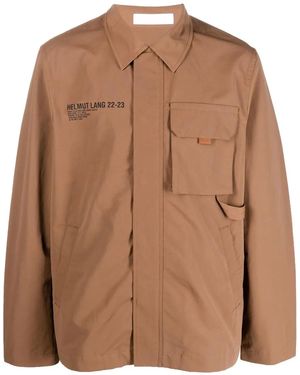 Helmut Lang Logo-Print Utility Jacket - Brown
