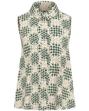 Marella Geometric-Print Sleeveless Shirt - Green