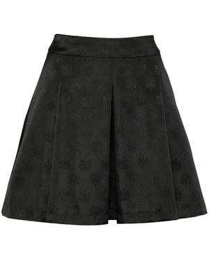 Macgraw Logo Print Pleated Skirt - Black