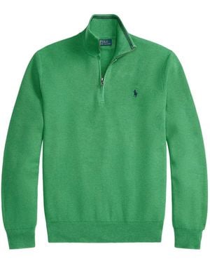 Polo Ralph Lauren Quarter-Zip Cotton Jumper - Green