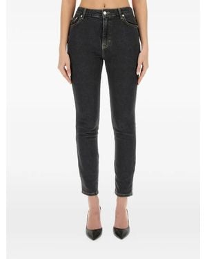 Moschino Skinny Cropped Jeans - Black