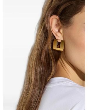 Elisabetta Franchi Geschwungene Ohrringe Mit Logo - Braun
