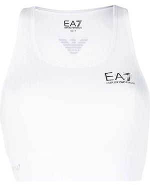 EA7 Sujetador Deportivo Con Logo Estampado - Blanco