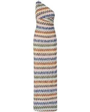 Missoni Zigzag-Knit One-Shoulder Dress - White