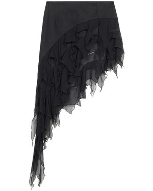 Blumarine Ruffled Asymmetrical Skirt - Black