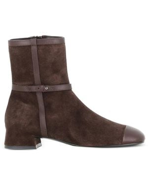 Roberto Del Carlo Suede Panelled Ankle Boots - Brown