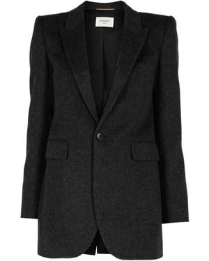 Saint Laurent Single-Breasted Blazer - Black