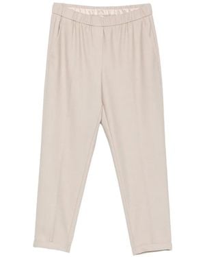 Antonelli Pantalon Rosalba À Taille Élastiquée Et Ourlets À Revers - White