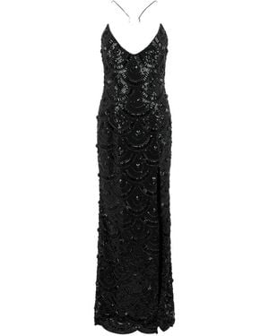Philipp Plein Shiny Waves Maxi-Jurk Met Pailletten - Zwart