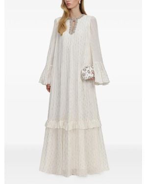 Self-Portrait Ruffled Maxi Dress - White