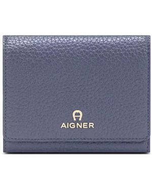 Aigner Ivy Grained Leather Wallet - Blue