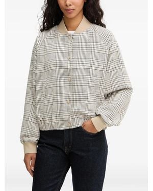 Marc O' Polo Checked Bomber Jacket - Grey