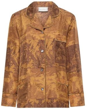 Pierre Louis Mascia Landscape-Print Shirt - Brown