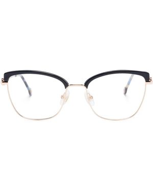 Carolina Herrera Logo-Plaque Cat-Eye Glasses - Blue