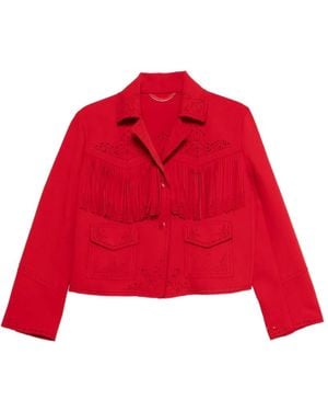 Ermanno Scervino Fransenjacke mit Laser-Cuts - Rot