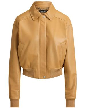 Ralph Lauren Lambskin Leather Flight Jacket - White