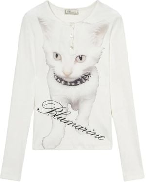 Blumarine Printed Jersey T-Shirt - White