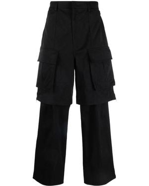 Juun.J Straight-Leg Cargo Trousers - Black