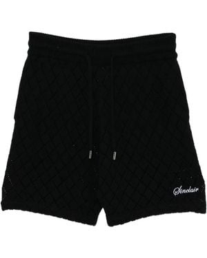 Sinclair Gestrickte Shorts mit Rautenmuster - Schwarz