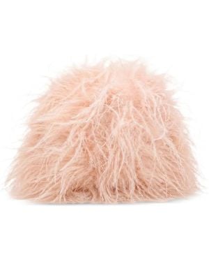 Yves Salomon Feather-Embroidered Clutch Bag - Pink