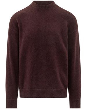 Laneus Crew-Neck Drop-Shoulder Jumper - Red