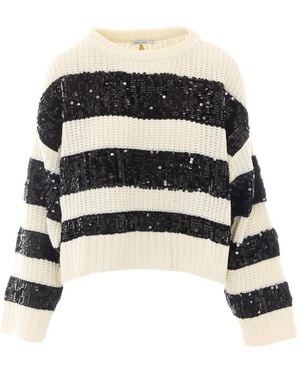 Patrizia Pepe Jersey Con Lentejuelas - Negro