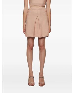 Alexandra Golovanoff Lucie Pleated Mini Skirt - Natural
