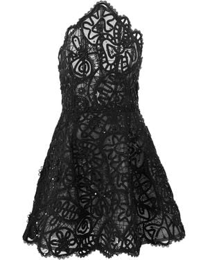 Carolina Herrera Embroidered Mini Dress - Black