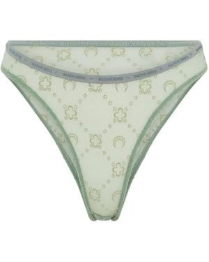 Marine Serre Tanga Aus Mesh Mit Monogramm - Grün