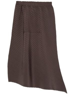 Issey Miyake Asymmetric Midi Skirt - Brown