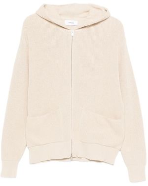 Lardini Hooded Zip-Up Cardigan - Natural