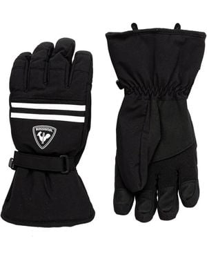 Rossignol Logo-Patch Stripe-Detail Ski Gloves - Black
