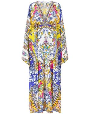CAMILLA España Nirvana Waist-Detail Long Kaftan - White