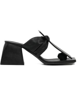 Uma Wang Knotted Square-Toe Sandals - Black