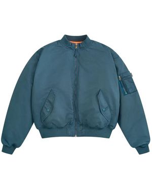 Gosha Rubchinskiy Padded Hooded Bomber Jacket in Blue | Lyst UK