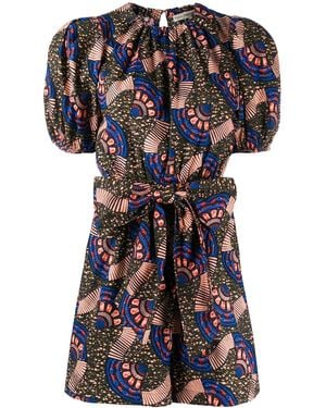 Ulla Johnson Mono Corto Hollis Con Manga Farol - Verde