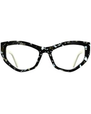 KARL LAGERFELD Marble-Effect Cat-Eye Glasses - Black