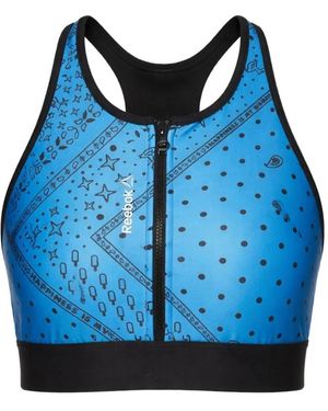 Reebok Print Zip Bra - Blue