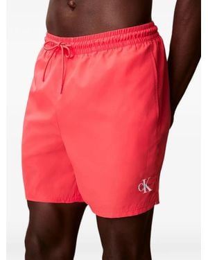 Calvin Klein Drawstring Swim Shorts - Red