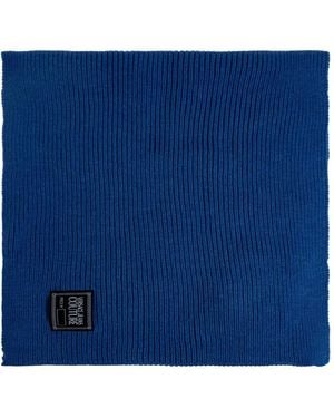 Versace Jeans Couture Ribbed Logo Scarf - Blue