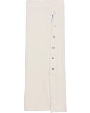 Gcds Button Ribbed Skirt - White