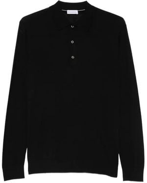 ÉPHÉMÈRE Long-Sleeve Polo Shirt - Black