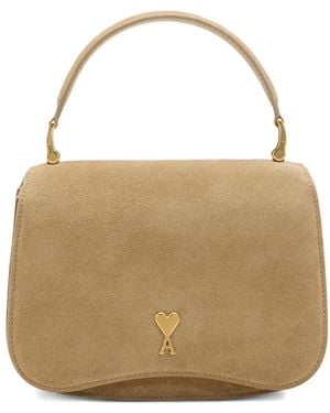 Ami Paris Paris Paris Leather Shoulder Bag - Natural