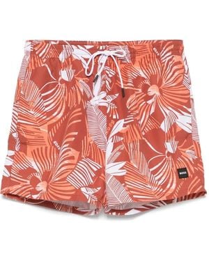 BOSS Badeshorts mit Print - Rot