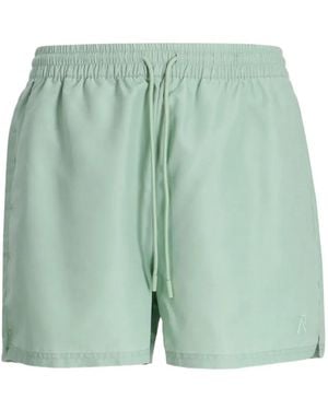 Represent Logo-Embroidered Swim Shorts - Green