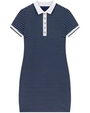 Guess Horizontal-Stripe Polo-Collar Mini Dress - Blue
